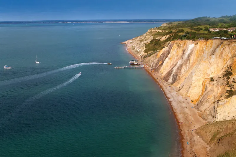 Alum Bay and the Needles from the water